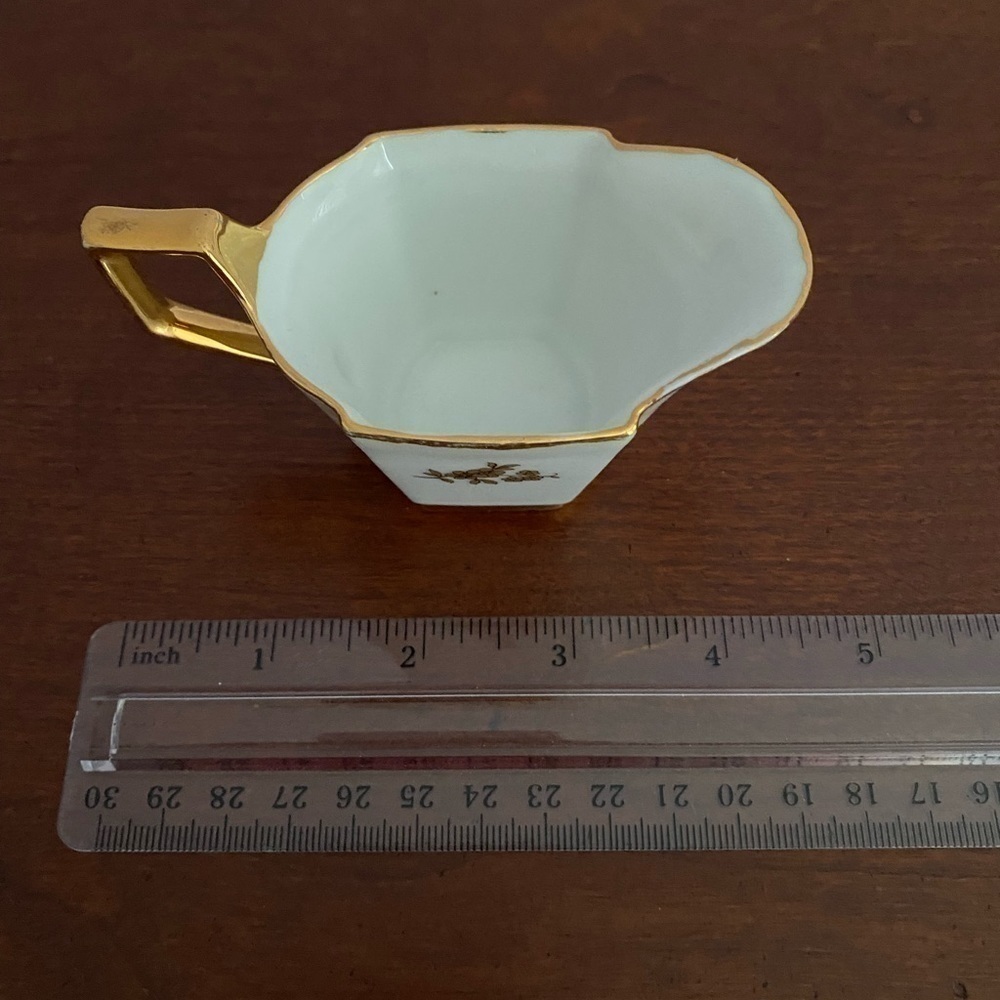 Vintage Porcelain Creamer/Gold Trim & Floral Detail/Collectible Mini Pitcher - Picture 6 of 7